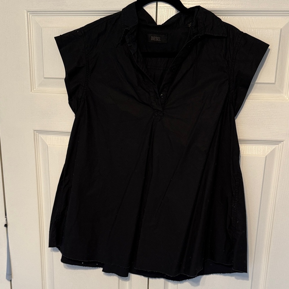 Diesel Women's Black Short Sleeve Blouse